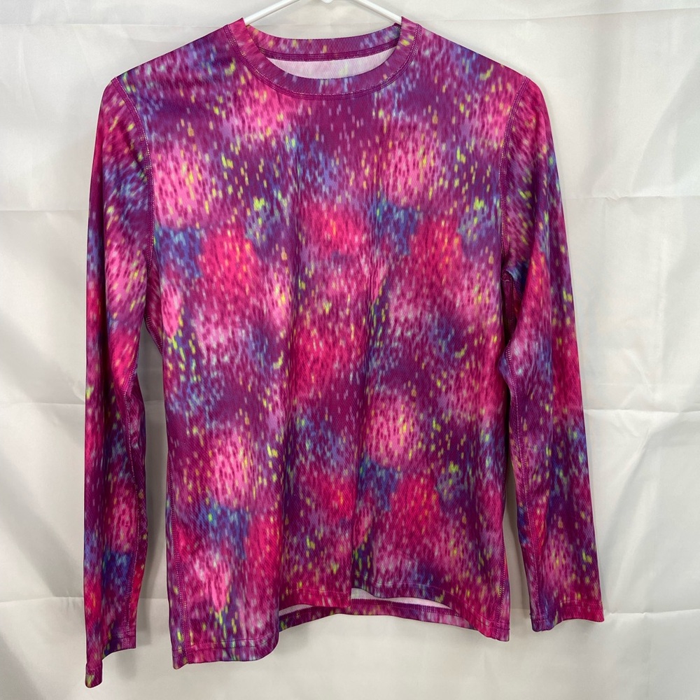 EUC Champion girl’s pink purple active athletic long sleeve casual Crewcut shirt